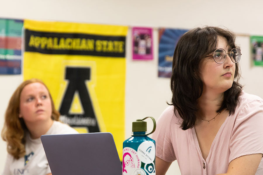 Students in a classroom setting, typical of the academic environment at App State..