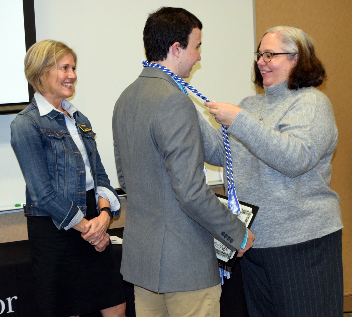 Robert Hinchcliffe and mom at honors ceremony