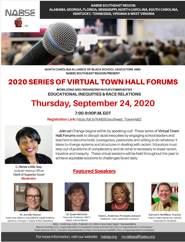 NABSE Southeast Region Series of Virtual Town Hall Forums poster