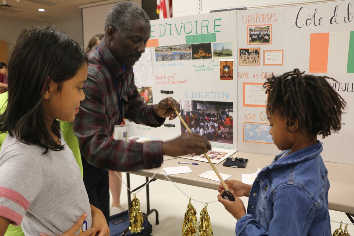 Students at learning event