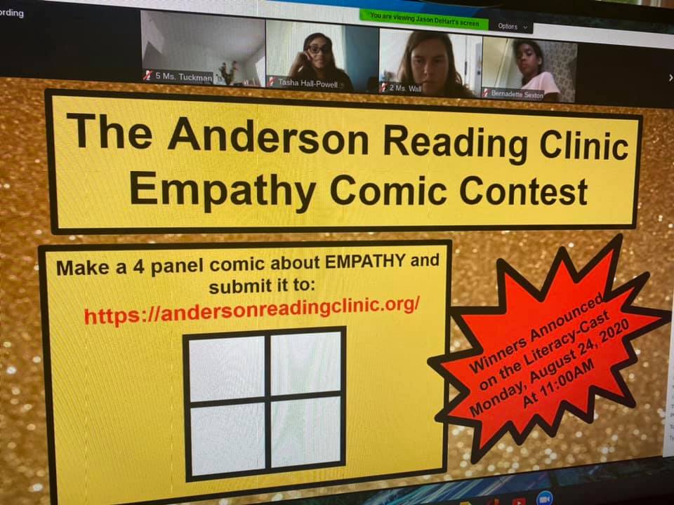 Literacy Cast screen - Empathy comic book contest