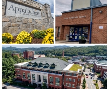 App State Sign, Elkin Elementary School Building, Reich College of Education Building