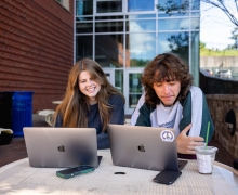 Students on computers