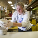 Appalachian student Meredith White volunteers at F.A.R.M. Cafe during the Martin Luther King Day of Service in January 2017. Photo by Marie Freeman