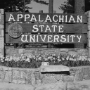 This photo displays the sign that greeted faculty, staff, students and visitors to Appalachian State University’s campus in 1968. The sign, which was erected in 1967, was located at the main entrance of campus, off Blowing Rock Road (U.S. 321). 