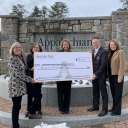 In January, Alex Edmisten ’03, second from right, visited Appalachian State University to deliver a check for $36,000 from the NC Scottish Rite Masonic Foundation that will support App State’s Anderson Reading Clinic and Charles and Geneva Scott Scottish Rite Communication Disorders Clinic. In April, Edmisten returned to the university to deliver a check for $22,000 from the Hillery H. Rink Jr. Fund, also in support of the two clinics. Edmisten is pictured with App State’s Dr. Marie Huff, dean of the Beaver