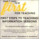 First Steps to Teaching: 2018 Information Sessions