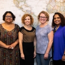 Members of the 2018–19 Inclusive Excellence Team at Appalachian include, from left, Dr. Sushmita Chatterjee, Dr. Brandy Byson, Dr. Elizabeth Bellows and Dr. Jamie Anderson Parson. Not pictured are Dr. Greg McClure and Cara Hagan. Photo by Chase Reynolds
