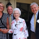 Appalachian State University alumni Diana Beasley ‘11, Daron “Chip” Buckwell ‘82, ‘83, Mary Hazel Farthing Mast ‘80 and John Bost ‘70, ‘85, ‘89 were inducted into the Rhododendron Society on June 22. 