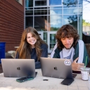 Students on computers