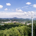 A view of Appalachian's campus from the university's wind turbine, which is located at 755 Bodenheimer Drive — the highest point on Appalachian's campus. Photo by Marie Freeman