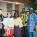 Five of the 21 TEA Fellows in Appalachian's 2017 Teaching Excellence and Achievement program. Pictured, from left, are Sophea Sar of Cambodia, Kamonrat Chimphali of Thailand, Victoria Ayanlowo of Nigeria, Alex Quarshie of Ghana and Raphael Adeyemi of Nigeria. Photo by Marie Freeman