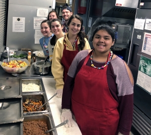 Students prepared from ingredients on hand and served for the evening meal, sloppy joes, home cut fries, cole slaw, fresh fruit salad, mixed green salad with home made ranch dressing and dessert. Photo submitted