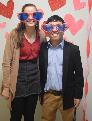 Students at the Valentines Day Dance