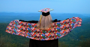 Student with global flags