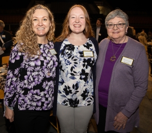 Dr. Chrystal Dean ’93 ’96, professor of mathematics education at Appalachian State University; Dean’s former graduate assistant, Morgan Payne ’19 ’20, a recipient of the Dean Family First Generation Teacher Education Scholarship established by Dean and her late husband; and Dean’s mother-in-law, Ruth Ann Dean