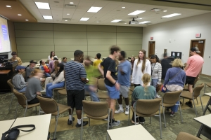 Best Buddies, a SDAP suborganization, hosts a speed dating for friends event in the Reich College of Education Building.