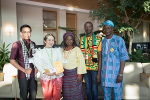 Five of the 21 TEA Fellows in Appalachian's 2017 Teaching Excellence and Achievement program. Pictured, from left, are Sophea Sar of Cambodia, Kamonrat Chimphali of Thailand, Victoria Ayanlowo of Nigeria, Alex Quarshie of Ghana and Raphael Adeyemi of Nigeria. Photo by Marie Freeman