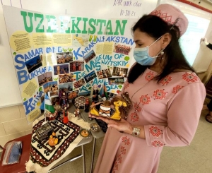 Venera Perdebevna Arzimbetov, an English teacher of 17 years in the country of Uzbekistan, shared her culture with students at Hibriten High School on Friday.