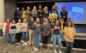 App State candidates for National Board Certification take a break from App State National Board Support Workshops held Feb. 1 to celebrate App State being the nation’s No. 1 school for National Board Certified Teachers in 2024. 