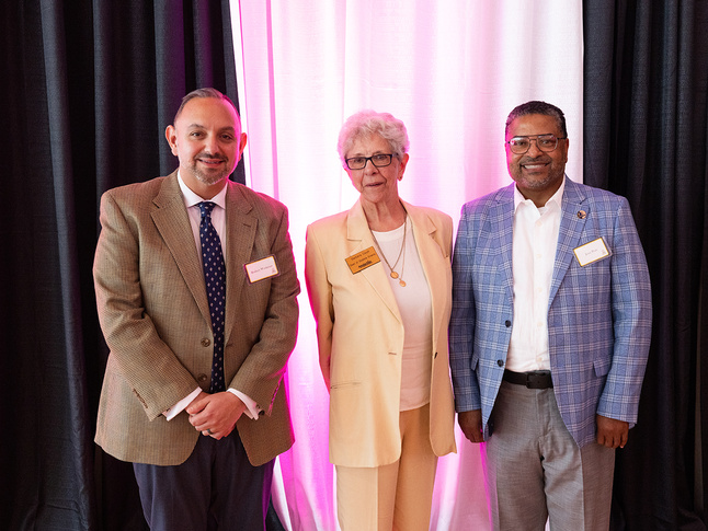The 2026 Rhododendron Society inductees, from left to right, Rodney Workman, Barbara Watkins Daye, and Dr. Jesse Pratt.