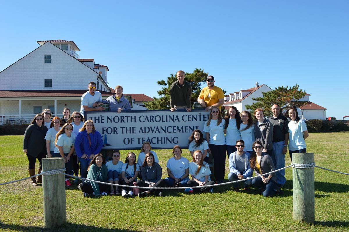 Caviness-Bliss with ACES students and Brian Bettis at NCCAT on Ocracoke Island