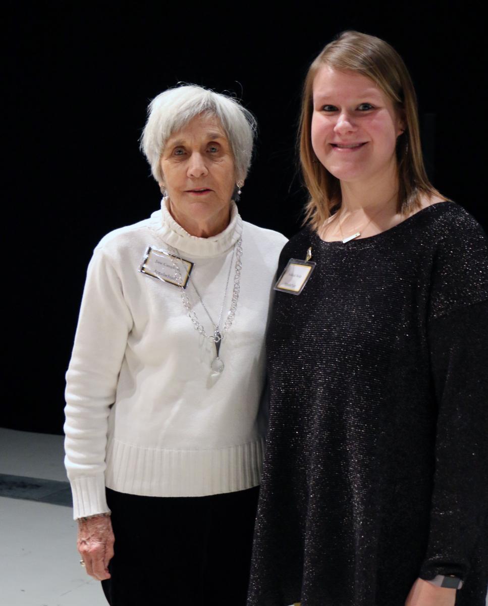 Donor Jane Campbell with scholarship recipient Ashleigh Sledge for the Jane S. Campbell Elementary Education Scholarship