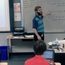Justin Chandler ’16, teaching at West Alexander Middle School in Taylorsville. Photo by Rebekah Saylors