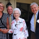 Appalachian State University alumni Diana Beasley ‘11, Daron “Chip” Buckwell ‘82, ‘83, Mary Hazel Farthing Mast ‘80 and John Bost ‘70, ‘85, ‘89 were inducted into the Rhododendron Society on June 22.