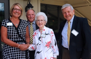Appalachian State University alumni Diana Beasley ‘11, Daron “Chip” Buckwell ‘82, ‘83, Mary Hazel Farthing Mast ‘80 and John Bost ‘70, ‘85, ‘89 were inducted into the Rhododendron Society on June 22.