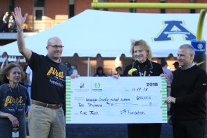 Teachers and Chancellor with the Check