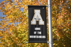 Autumn flag on Rivers Street